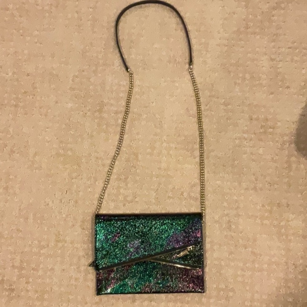 Rare Henri Bendel oil slick shoulder bag with dust bag